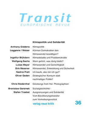 cover image of Transit 36. Europäische Revue
